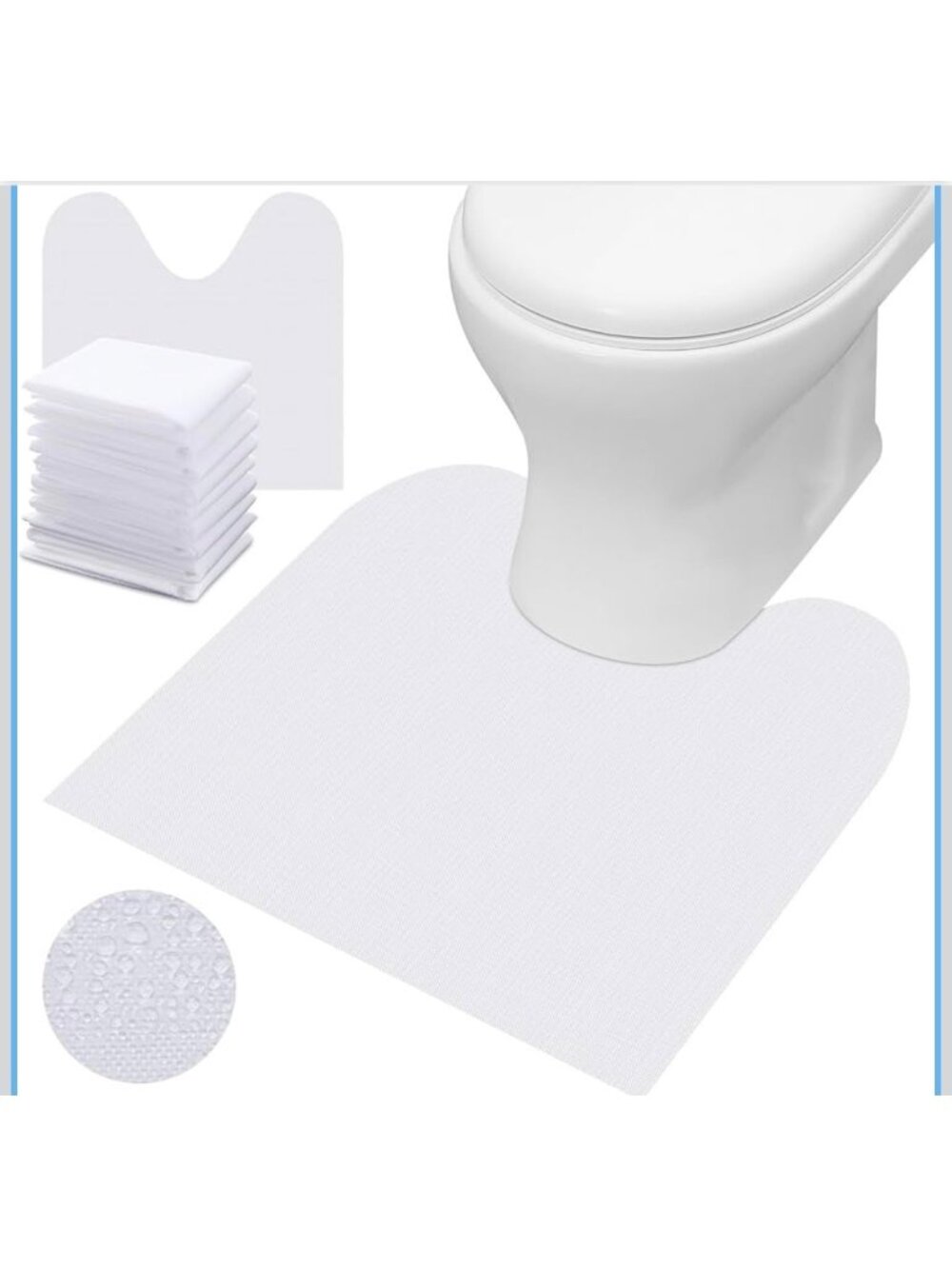 Drydiet Disposable Toilet Mats 50pcs 24x24 Waterproof Non-Slip Large Size Bathro